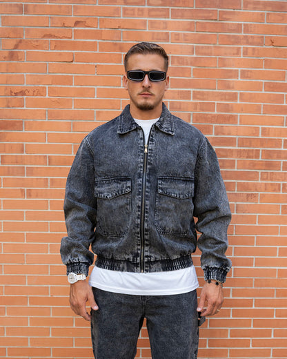 Denim Set Nero Slavato (Jacket + Jeans)