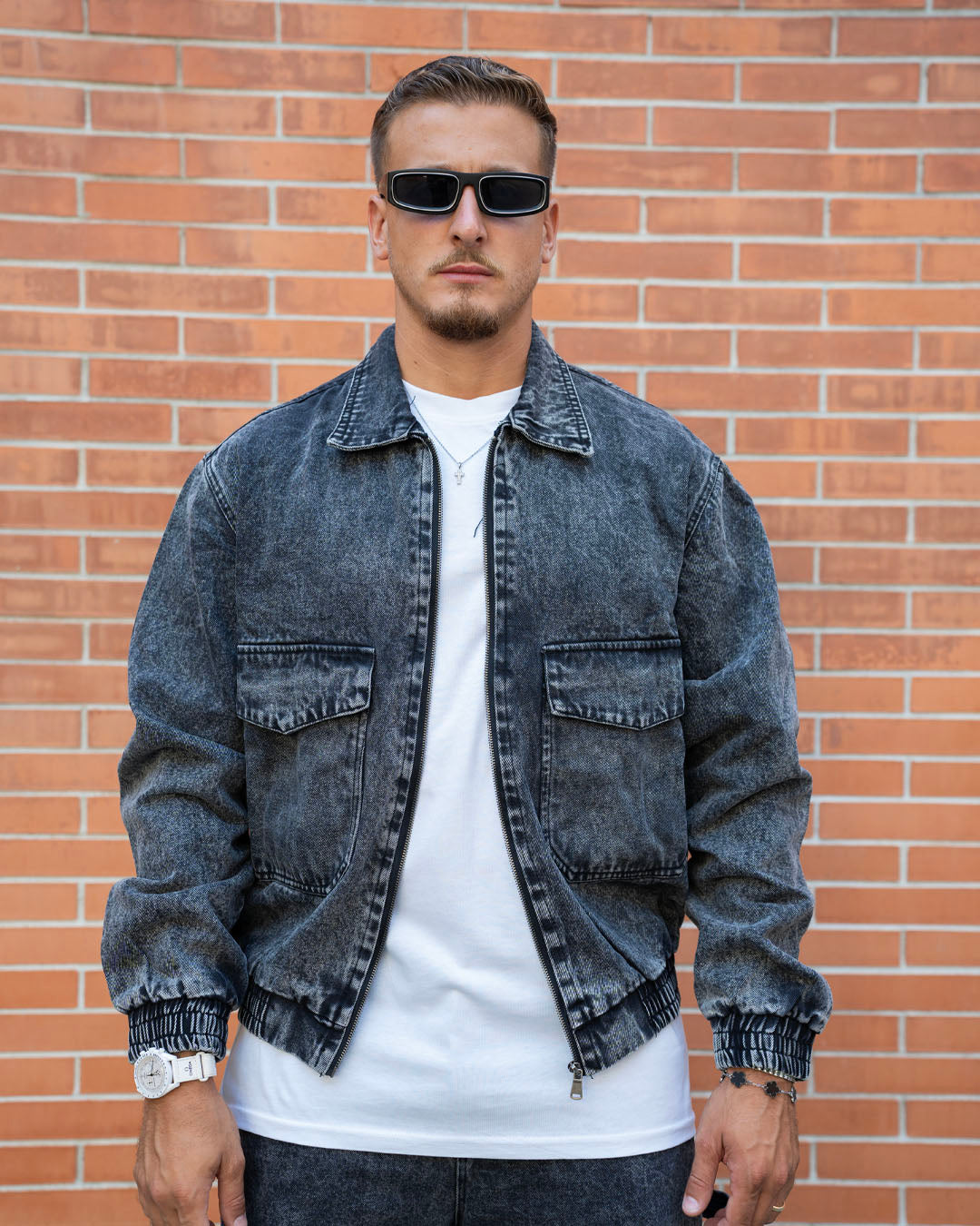 Denim Jacket Nero Slavato