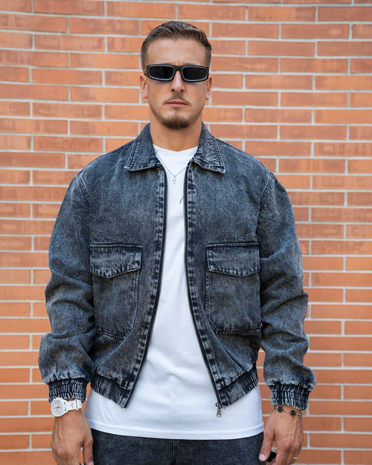 Denim Jacket Nero Slavato