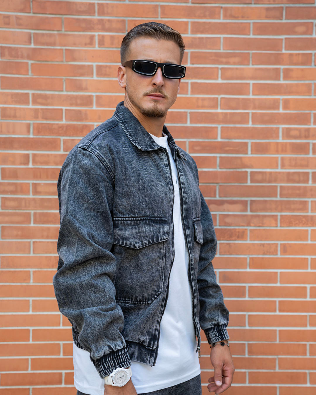 Denim Jacket Nero Slavato