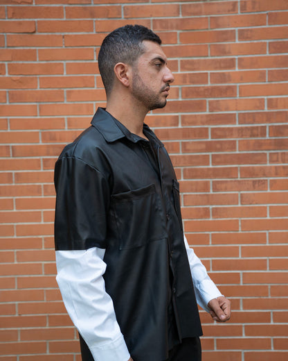 Camicia Nera Maniche Bianche