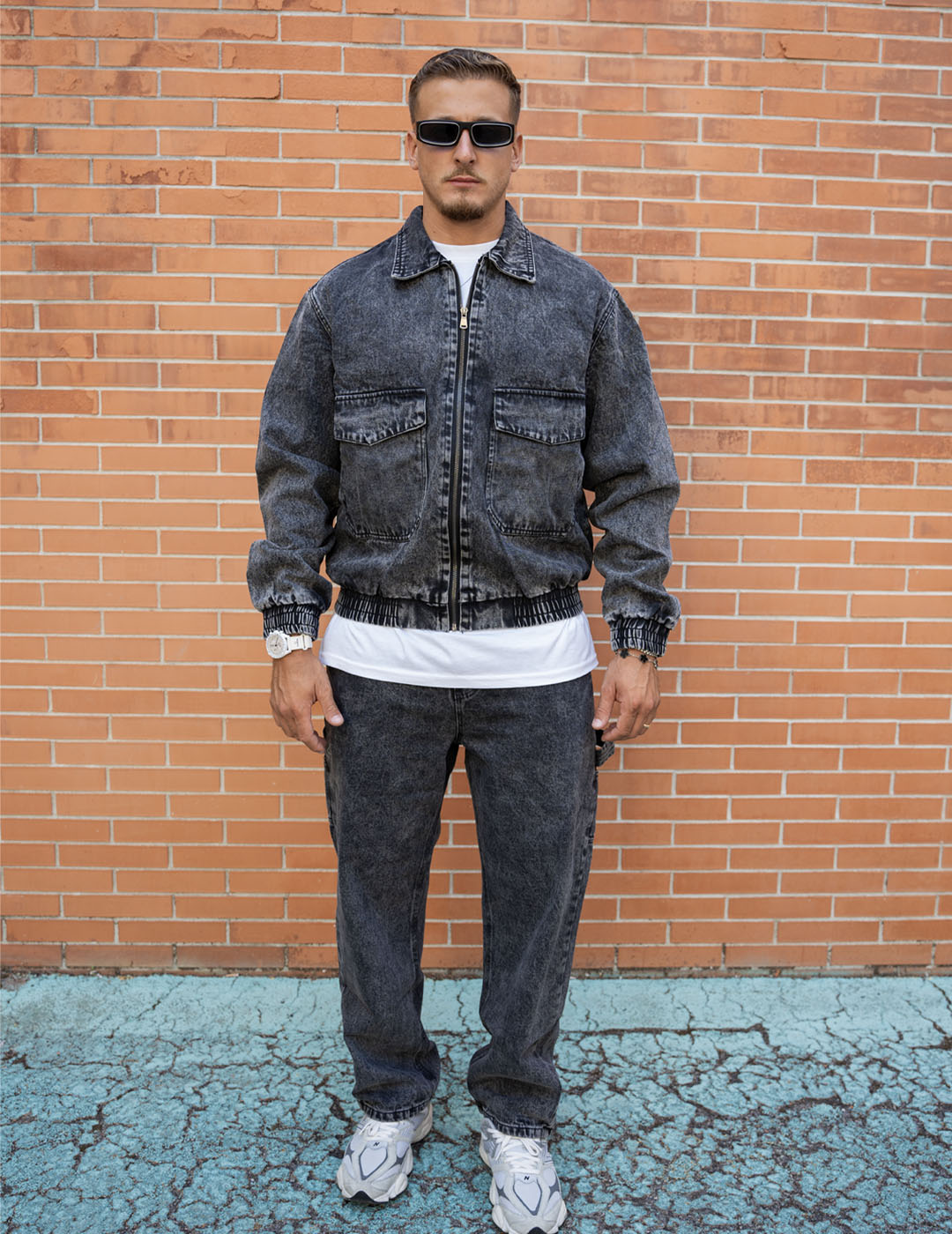 Denim Set Nero Slavato (Jacket + Jeans)