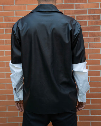 Camicia Nera Maniche Bianche
