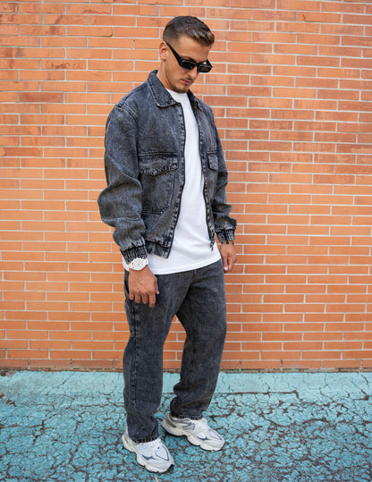 Denim Set Nero Slavato (Jacket + Jeans)